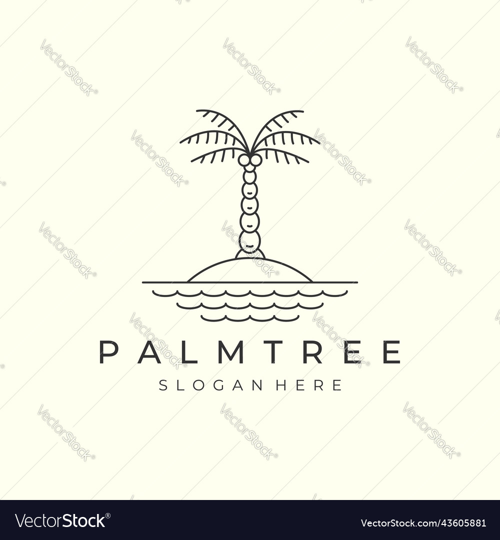 Nature palm tree with minimalist linear style Vector Image Nature palm tree with minimalist linear style