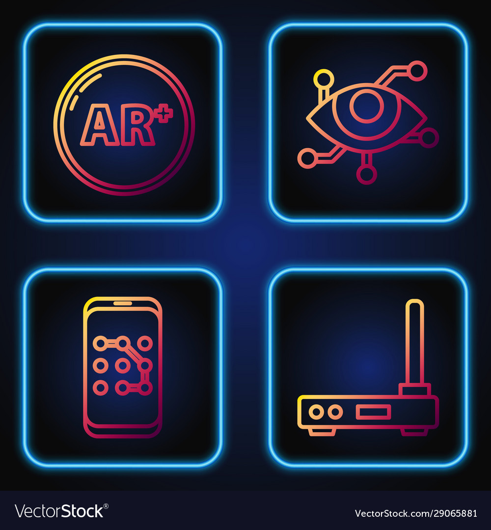 Set line router and wi-fi signal mobile vector image Set line router and wi-fi signal mobile