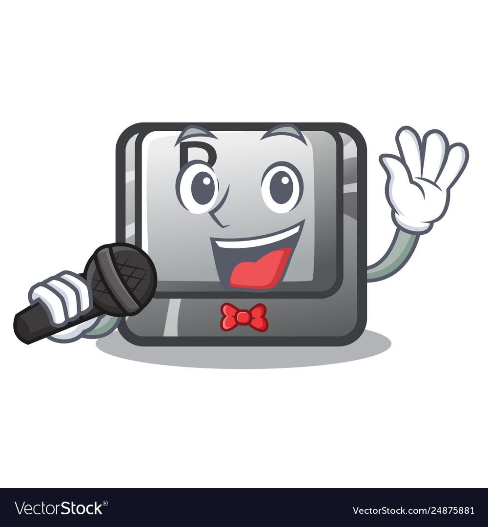 Singing button b on a mascot keyboard vector image Singing button b on a mascot keyboard