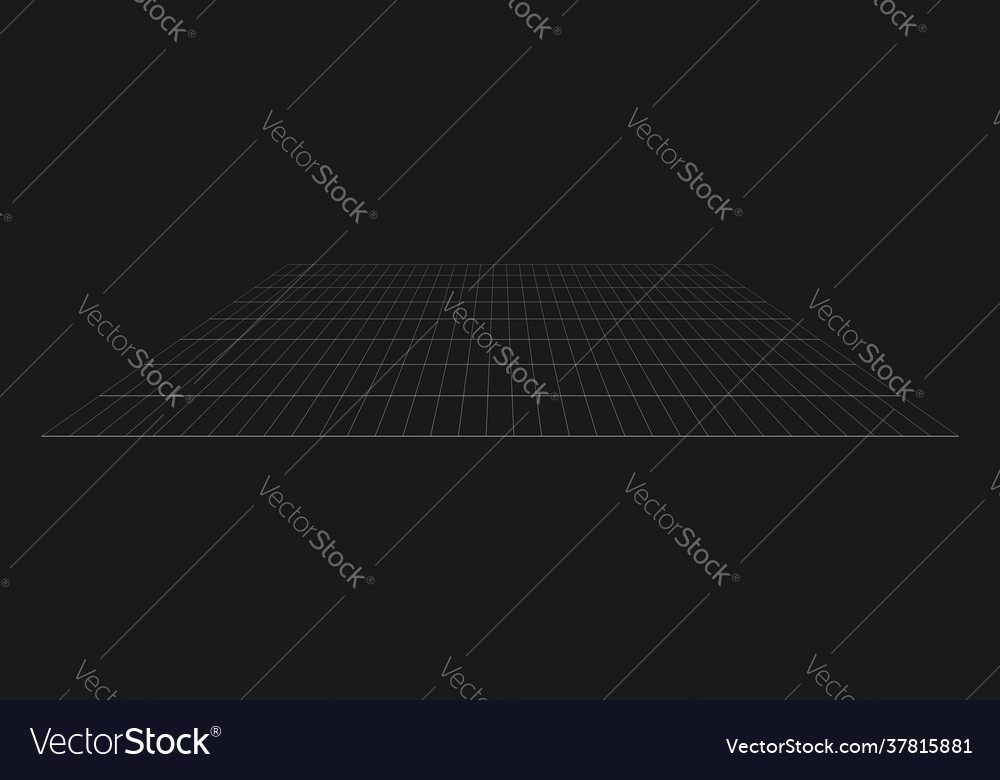 Tilted skew 3d grid mesh vector image Tilted skew 3d grid mesh