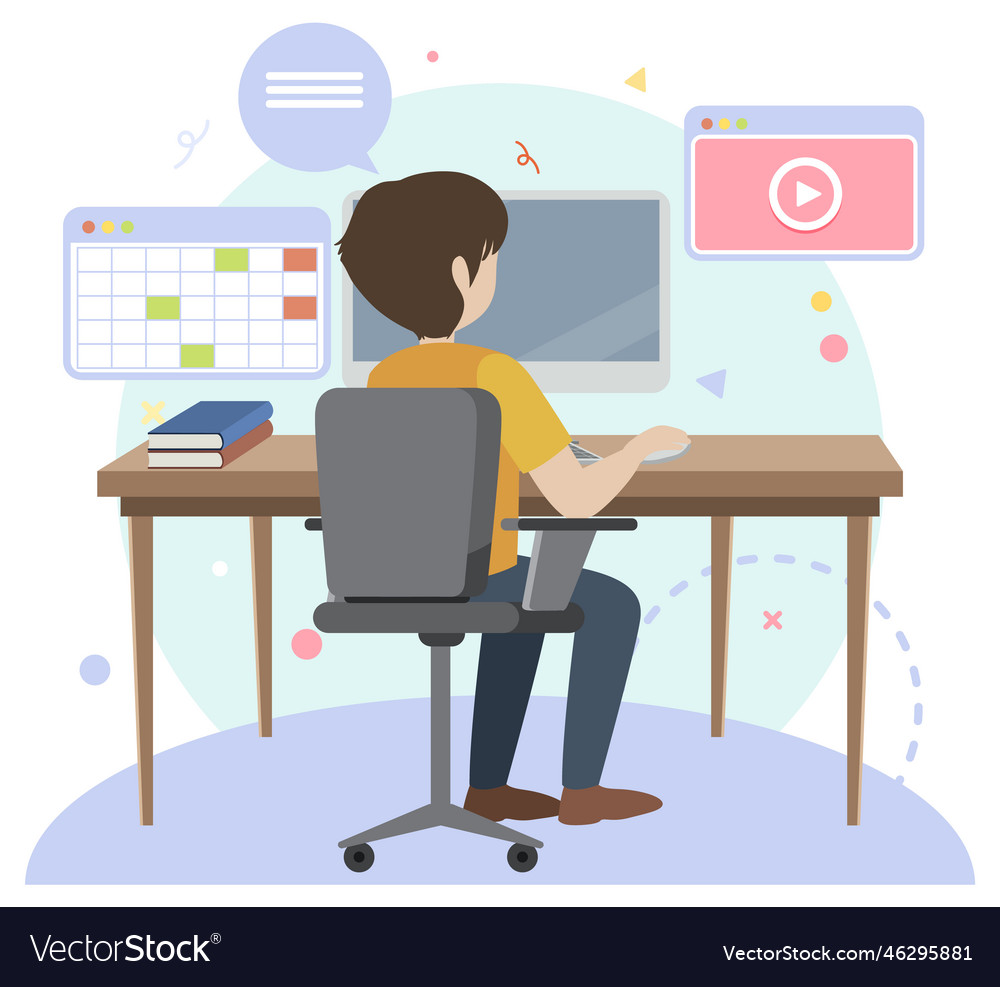 Working characters flat design for web banner Vector Image Working characters flat design for web banner