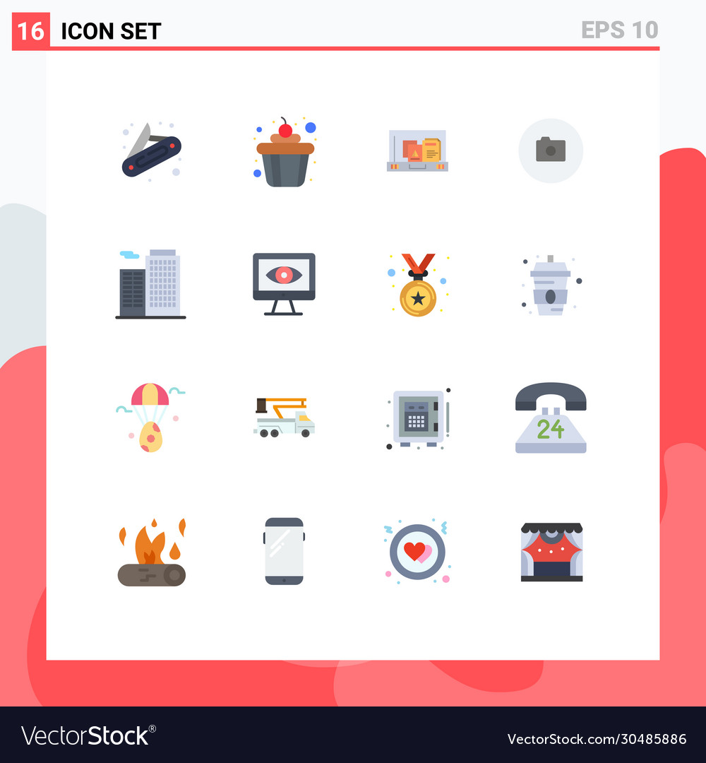 16 universal flat colors set for web and mobile