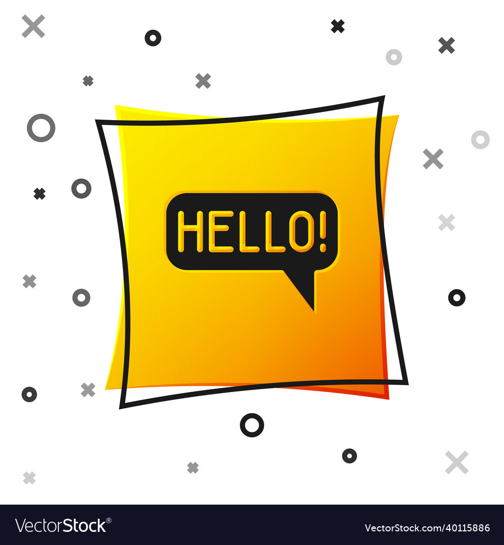 Black hello in different languages icon isolated