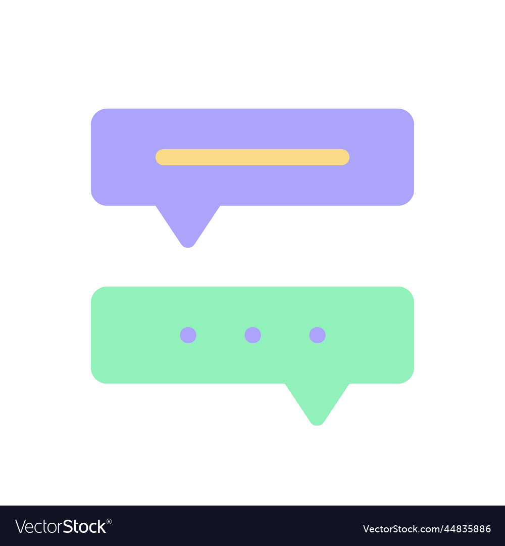 Communication with chat bot flat color ui icon vector image Communication with chat bot flat color ui icon