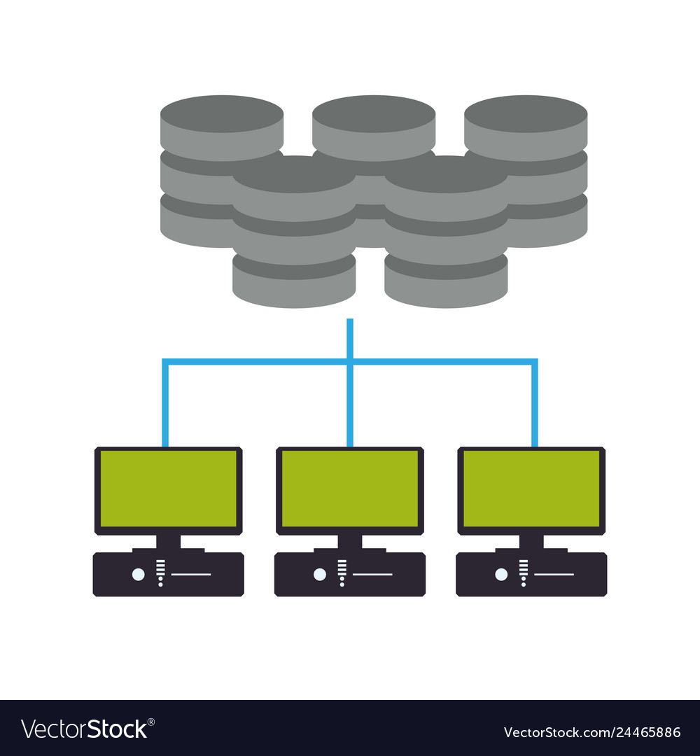 Computers network with data disks