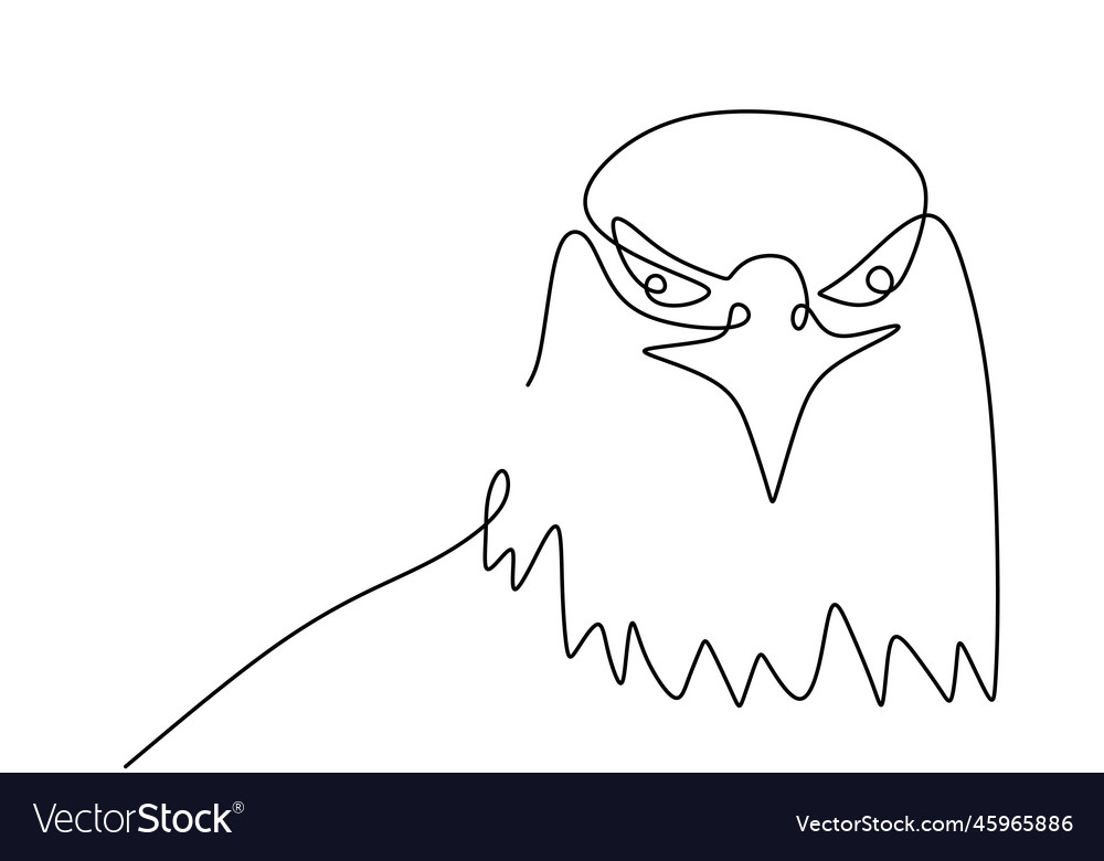 Continuous one line drawing of eagle design