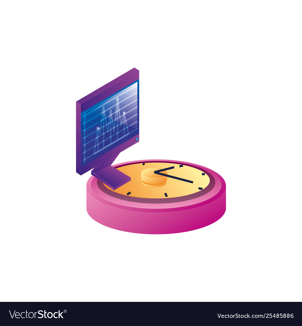 Desktop computer with time clock