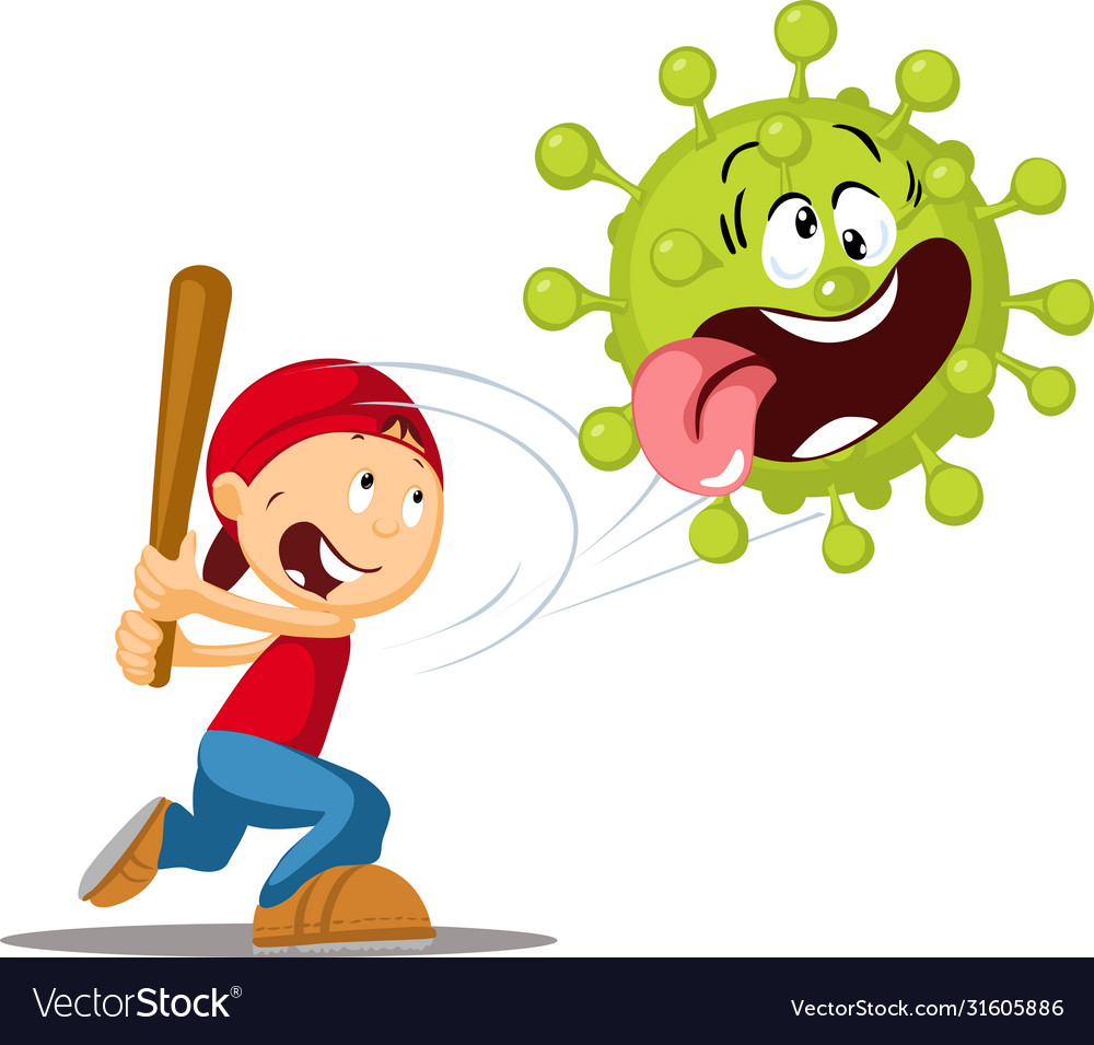 Detonate corona virus - funny Royalty Free Vector Image