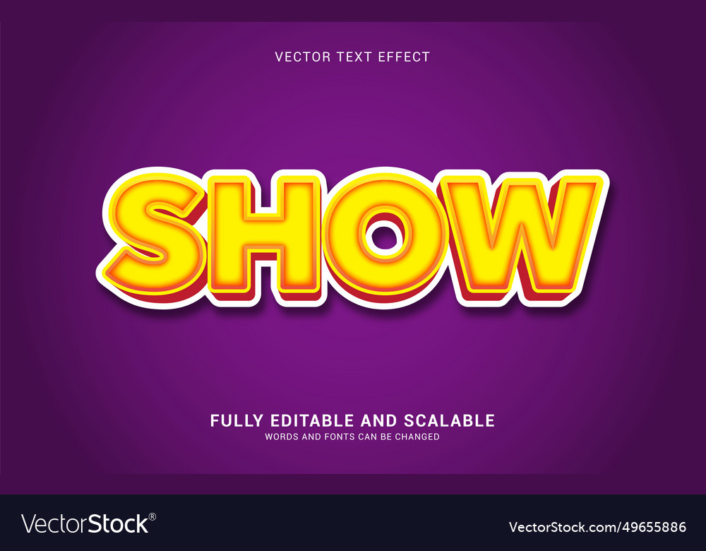 Editable text effect show style