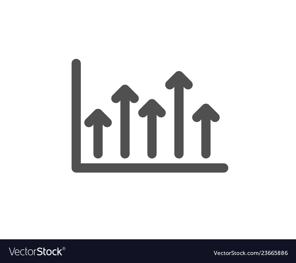 Growth Chart Icon Upper Arrows Sign Royalty Free Vector