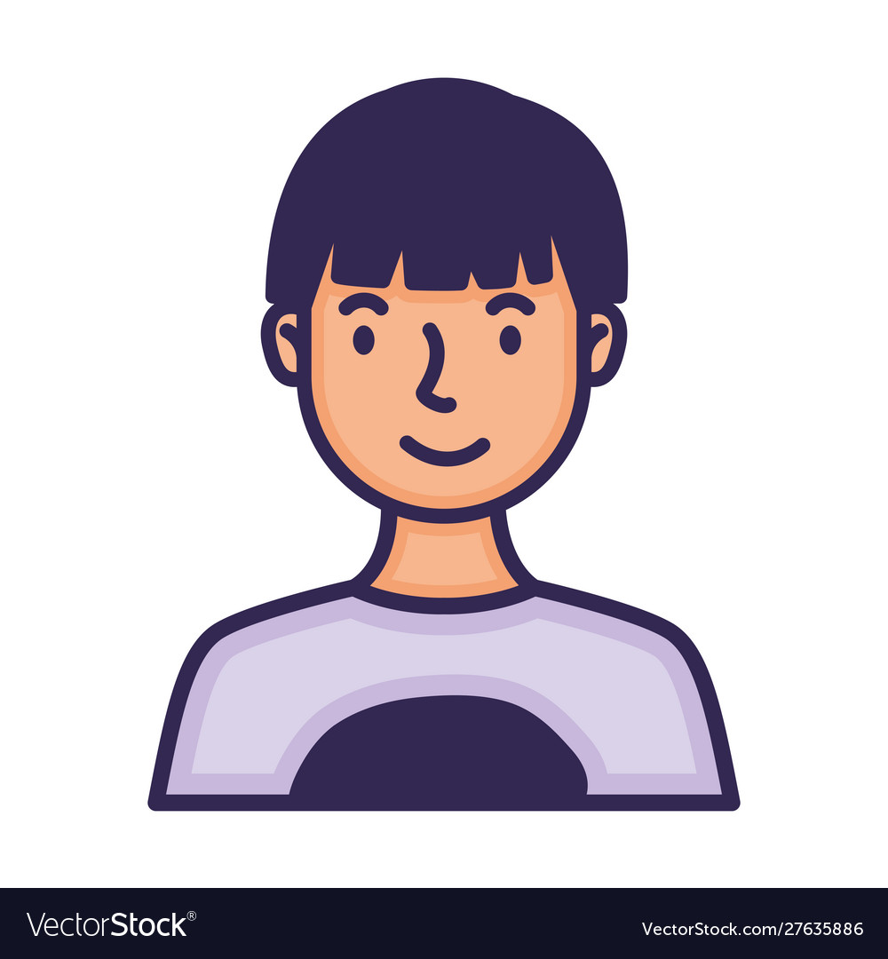 Man face avatar character fill style