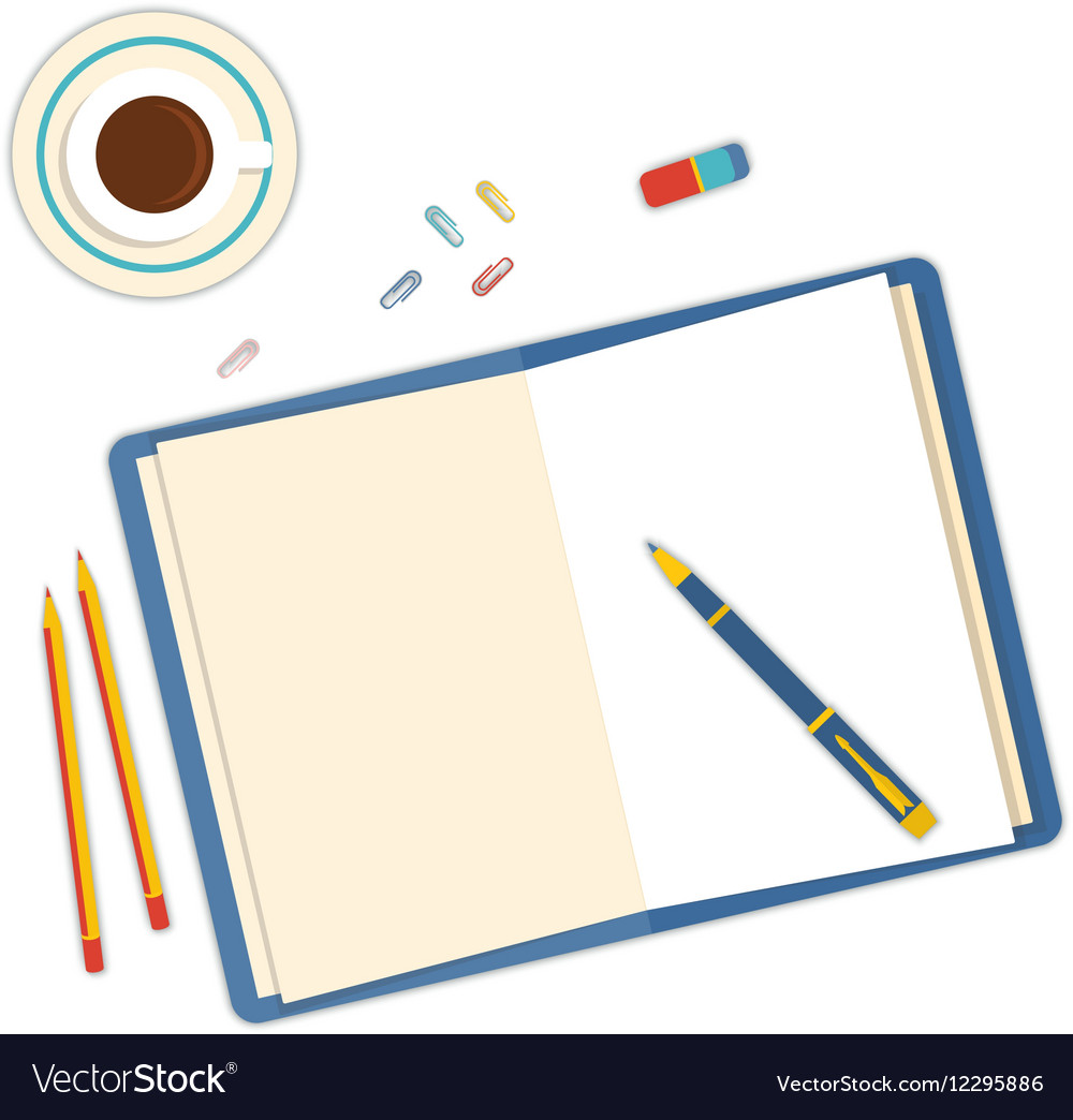 Office Workspace with Open Book