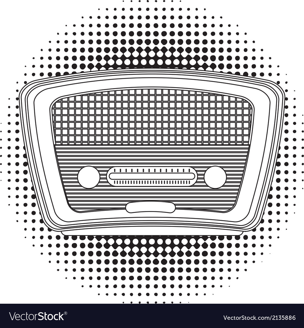 Radio old over white background