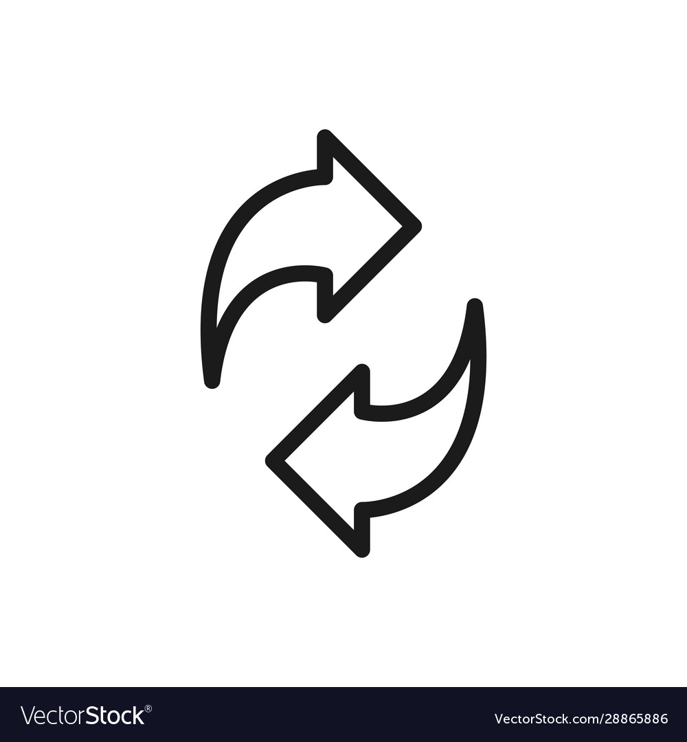 Refresh arrow direction icon linear design