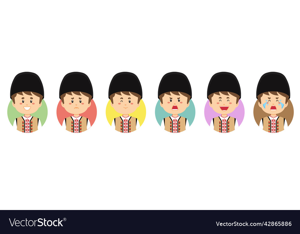 Romanians avatar with various expression