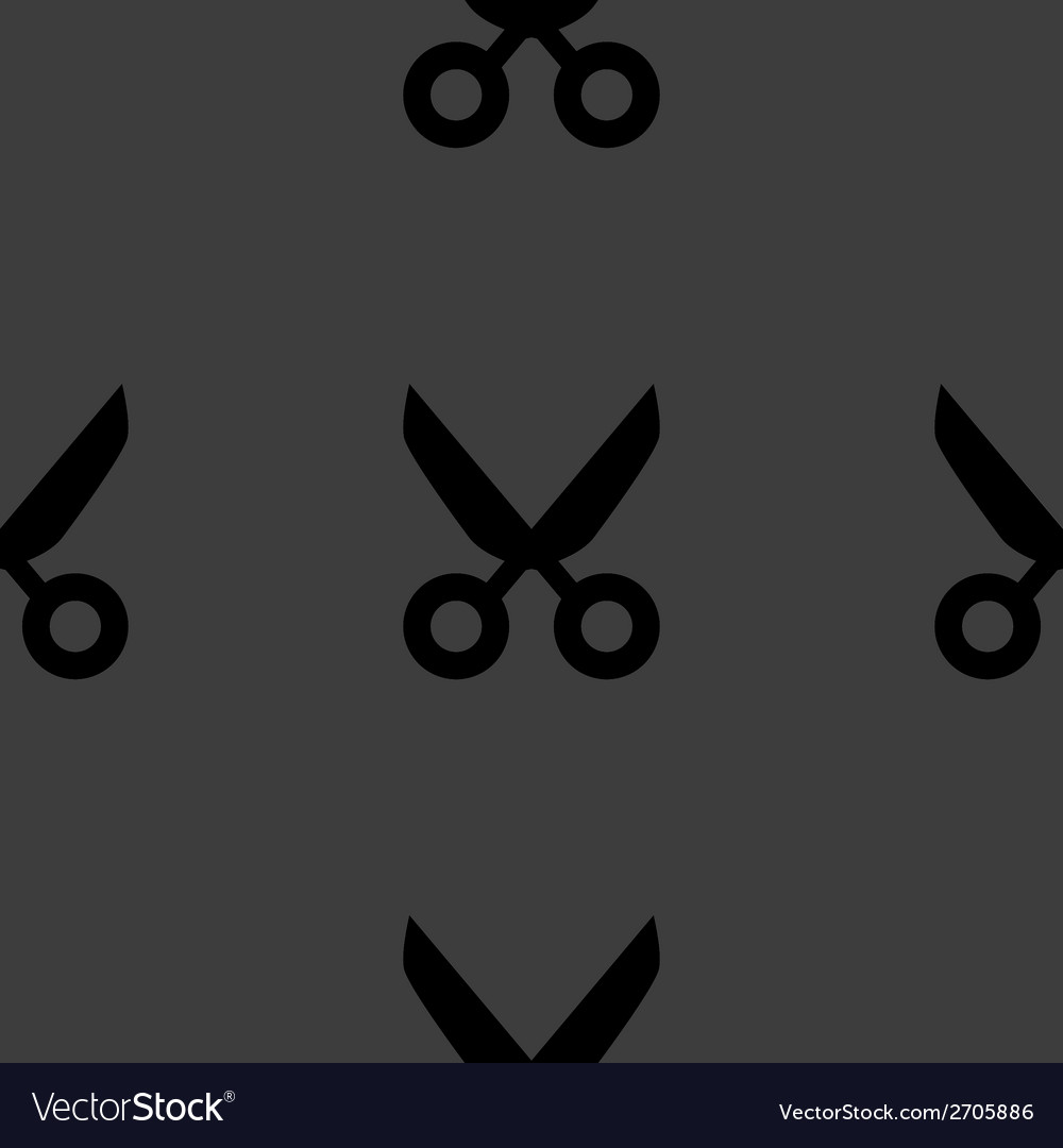 Scissors web icon flat design seamless pattern