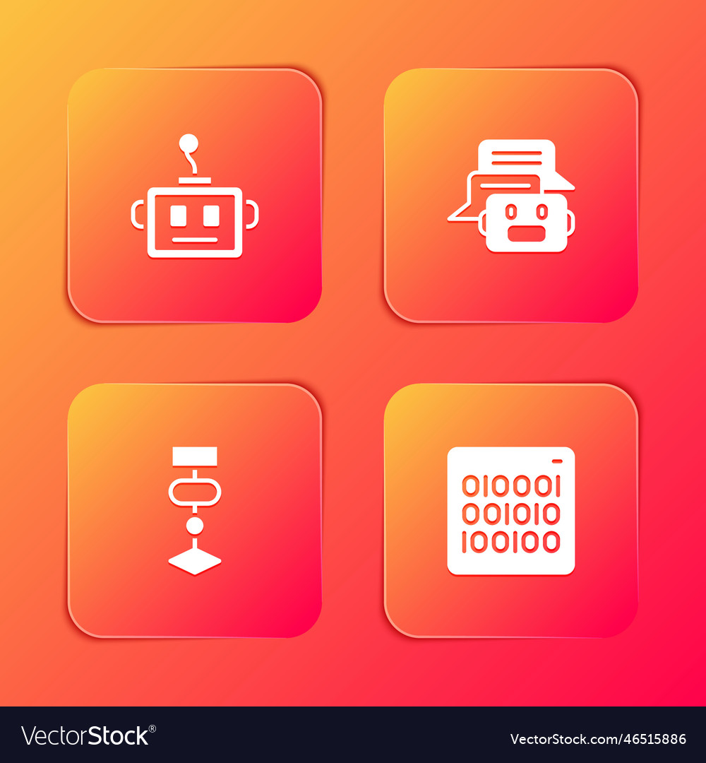 Set artificial intelligence robot chat algorithm vector image Set artificial intelligence robot chat algorithm