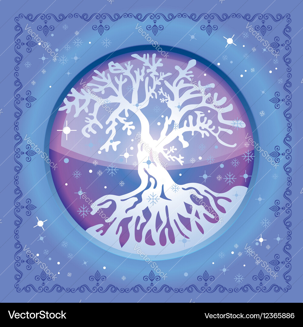 Tree winter Royalty Free Vector Image - VectorStock