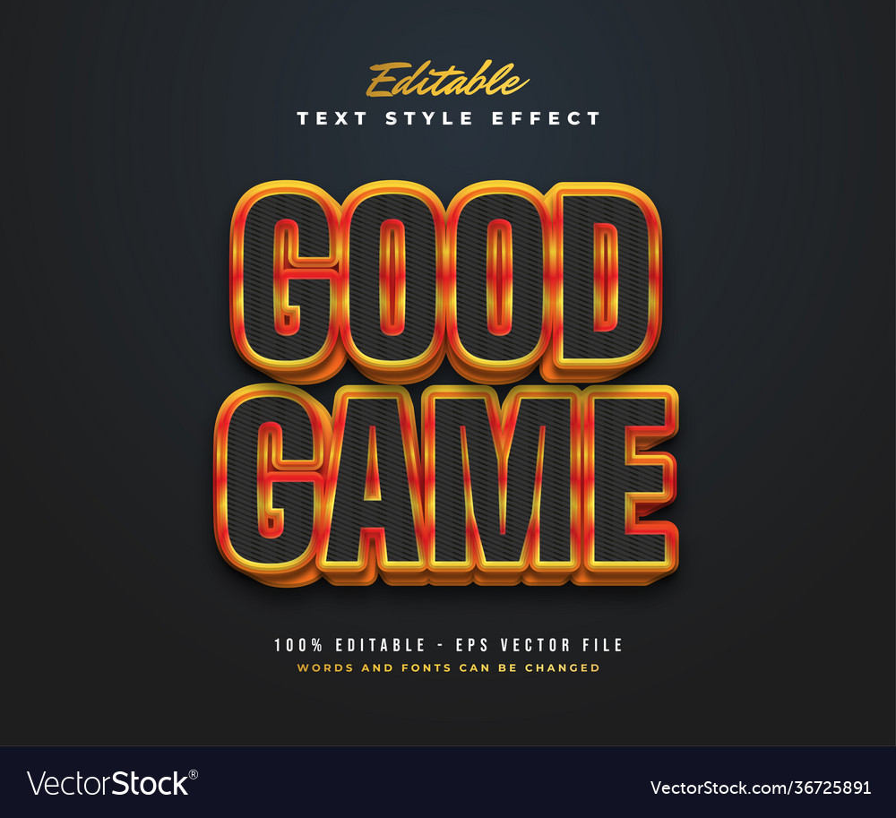Black and orange text style with embossed effect