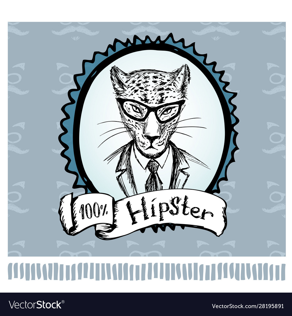 Cheetah Hipster in einem Rahmen Vector Image Cheetah Hipster in einem Rahmen