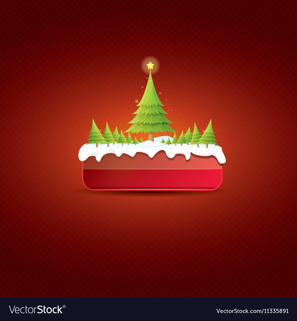 Christmas button with tree