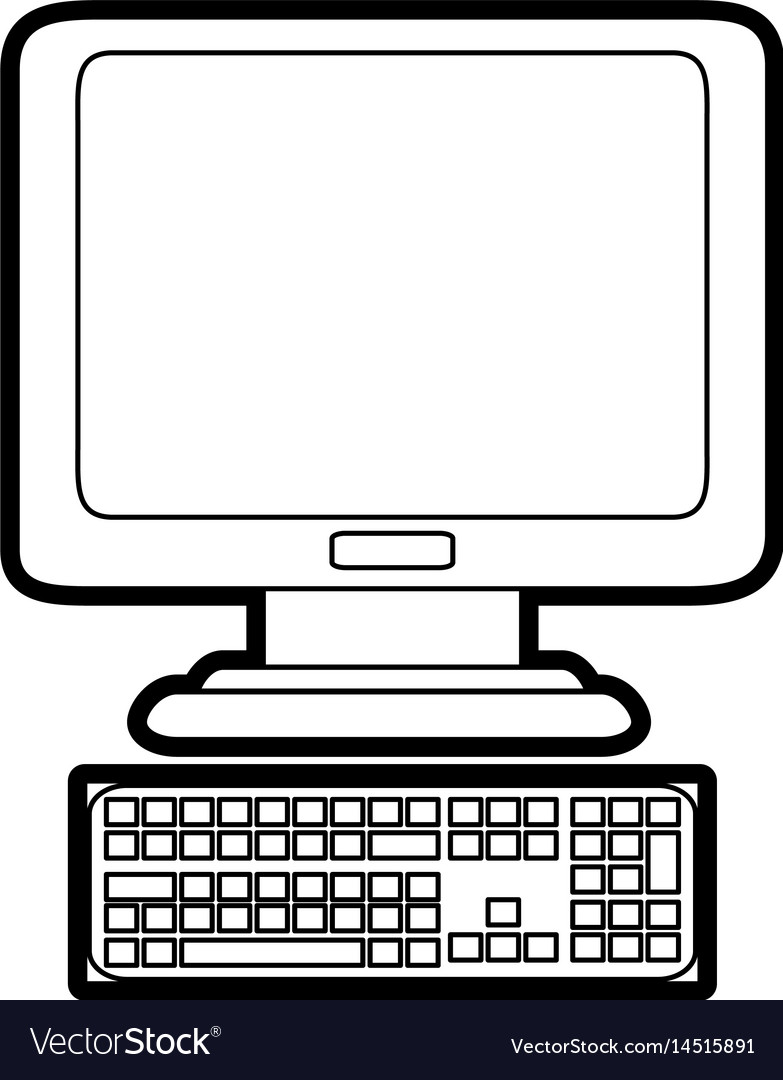 Computer with keyboard icon imag
