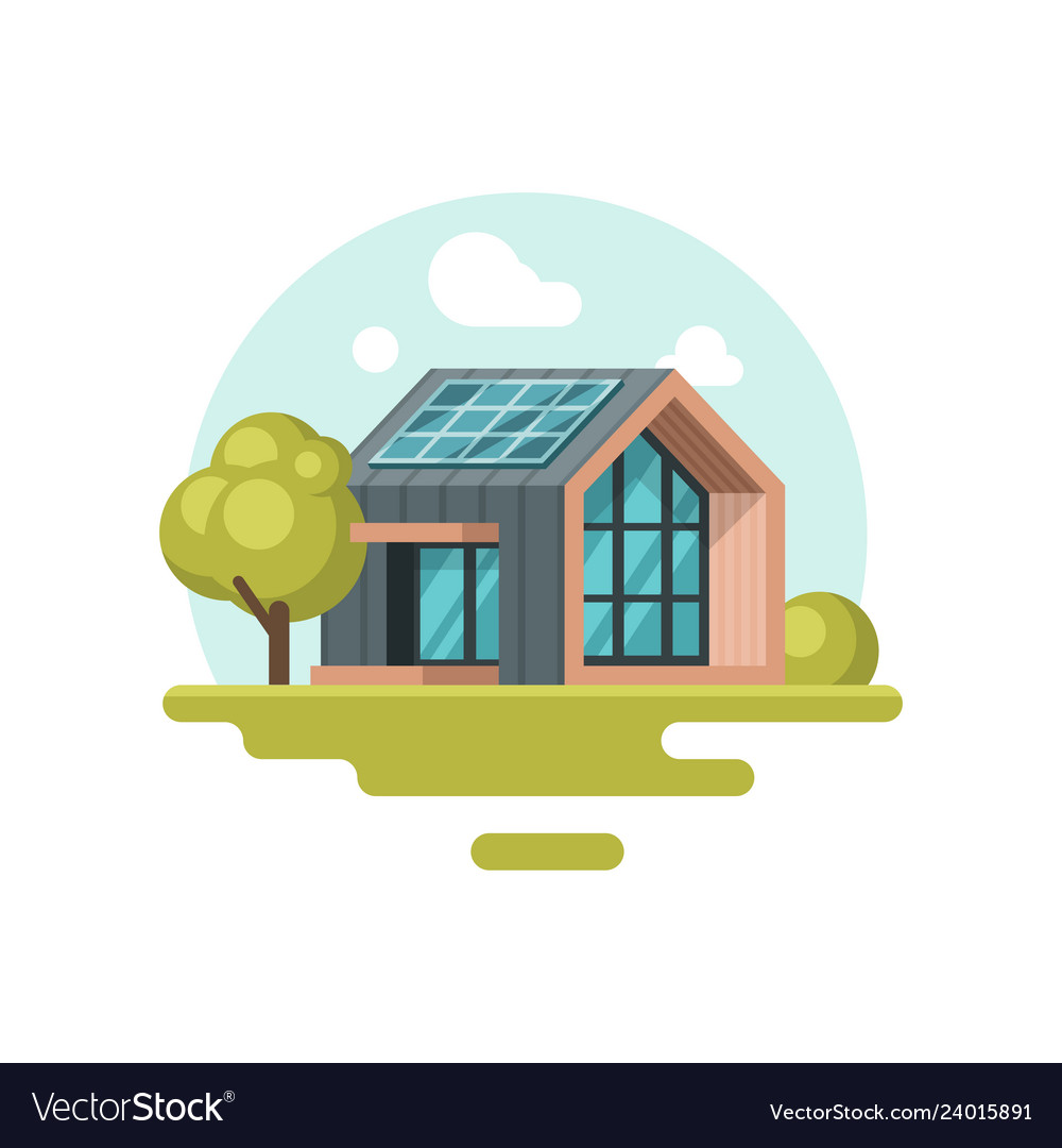 Eco-Friendly Haus mit Solar-Panel