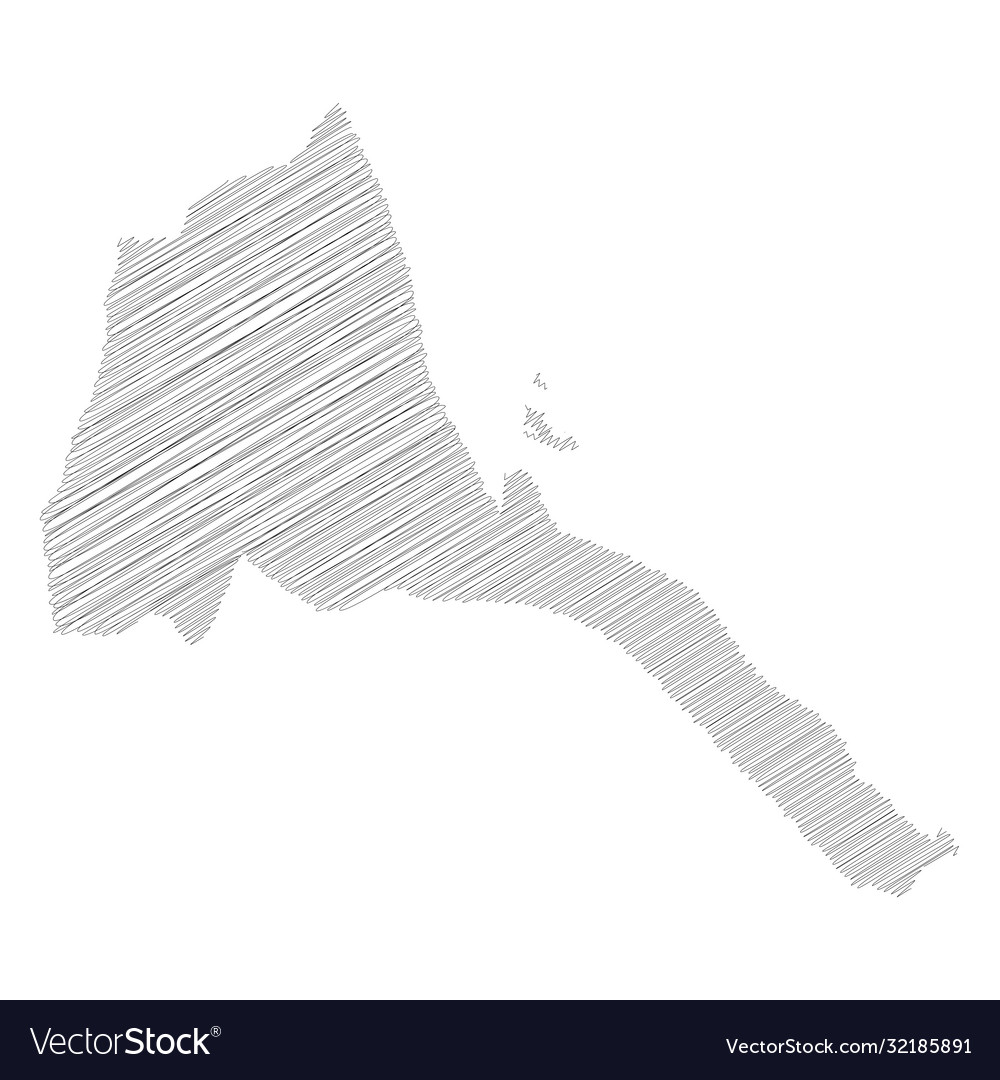 Eritrea - pencil scribble sketch silhouette map Vector Image Eritrea - pencil scribble sketch silhouette map