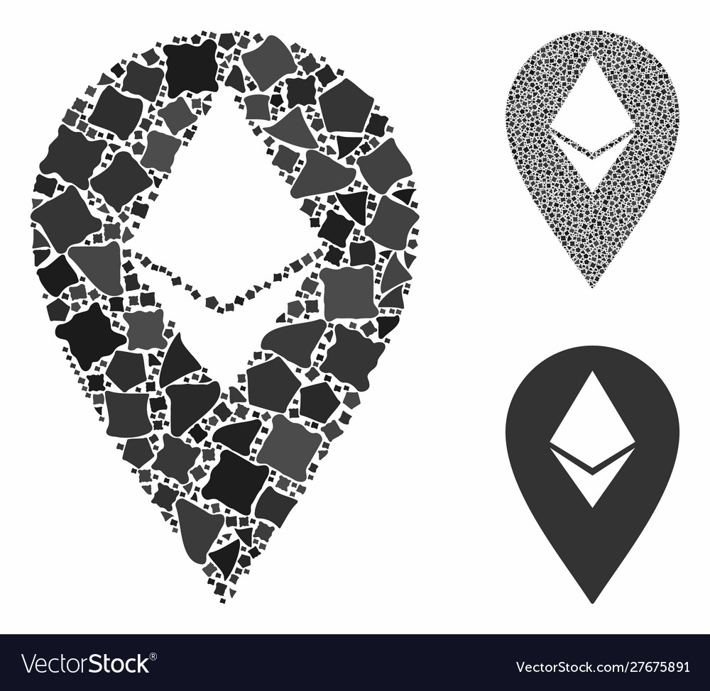 Ethereum marker composition icon bumpy parts vector image Ethereum marker composition icon bumpy parts