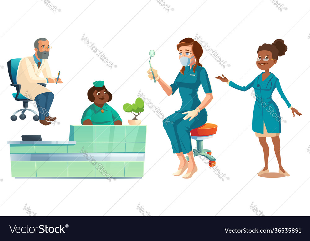 Hospital healthcare staff set doctors and nurses vector image Hospital healthcare staff set doctors and nurses