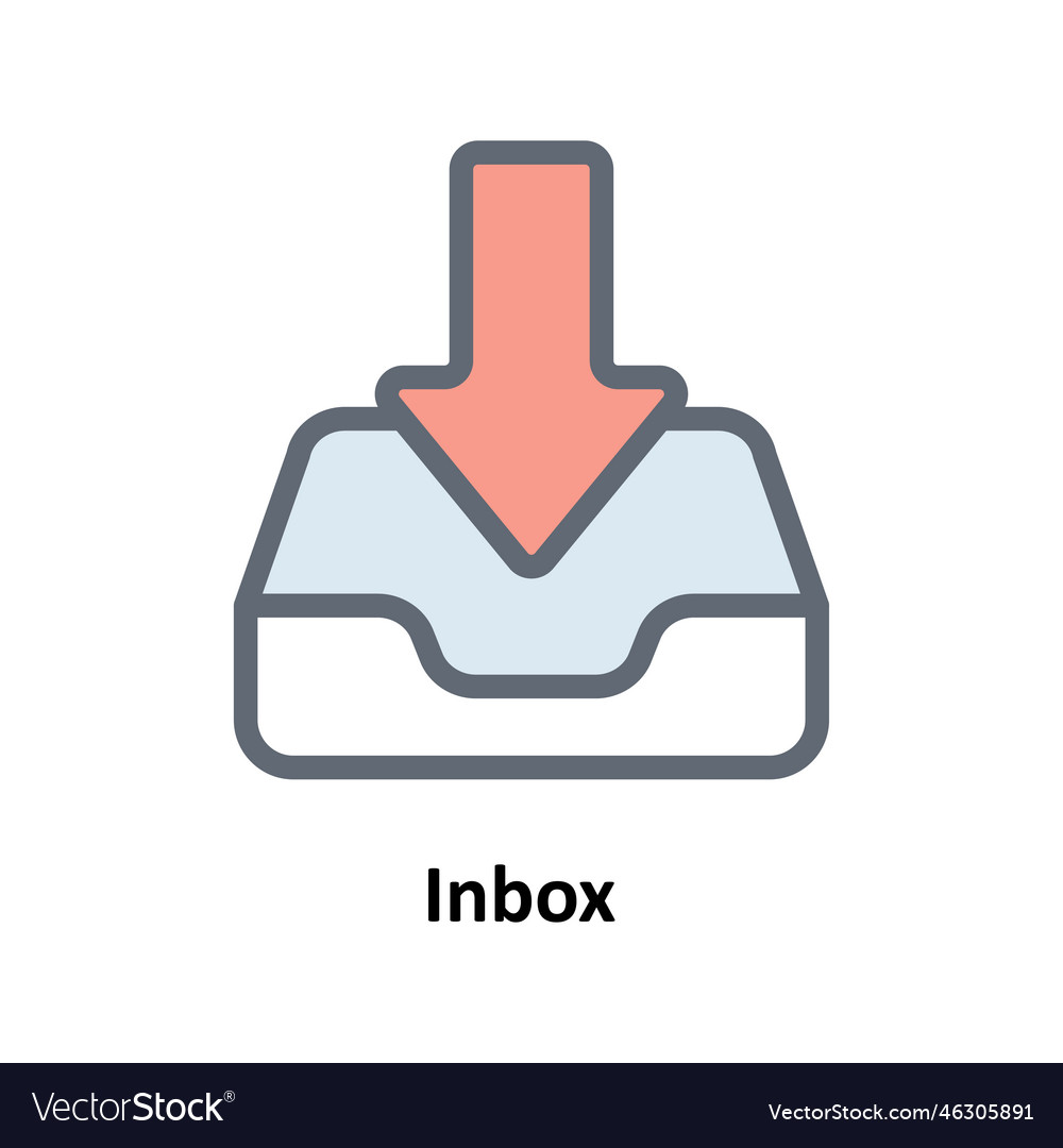 Inbox fill outline icons simple stock