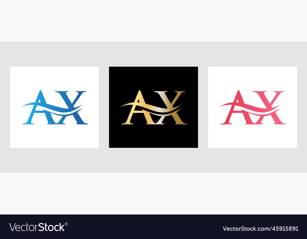 Initial monogram letter ax logo design