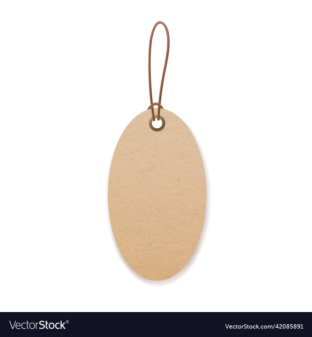 Kraft cardboard tag with loop hanging on string Vector Image Kraft cardboard tag with loop hanging on string