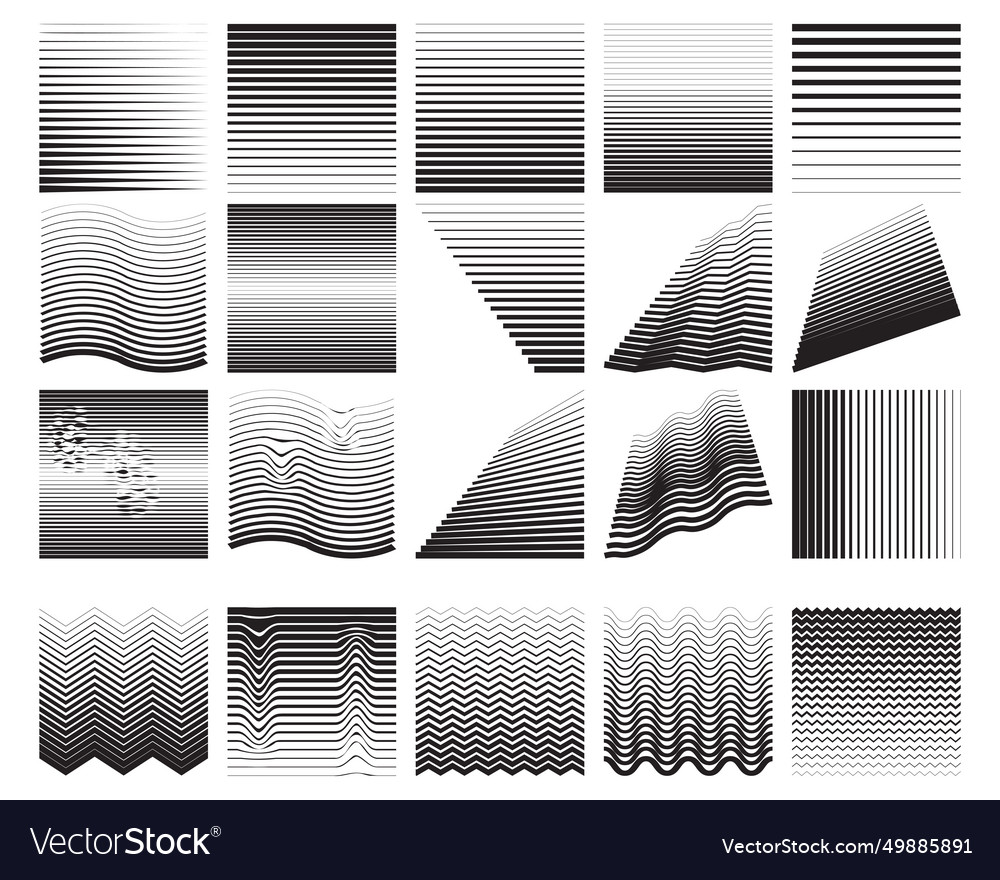 Line fade pattern collection faded halftone black vector image Line fade pattern collection faded halftone black