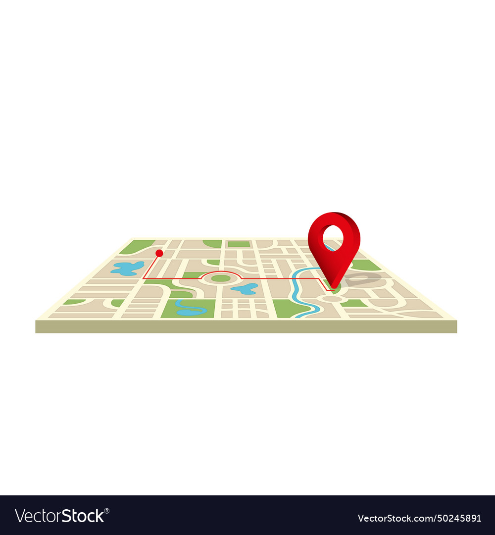 Map gps navigation way route navigator vector image Map gps navigation way route navigator