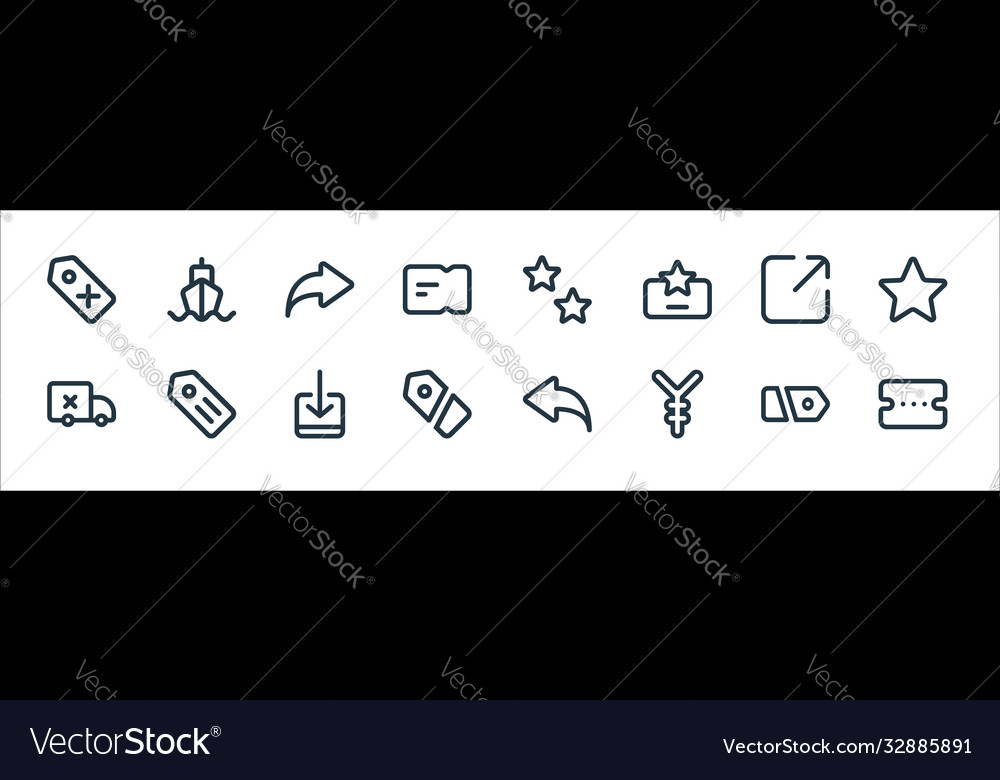 Marketplace line icons linear set quality vector image Marketplace line icons linear set quality