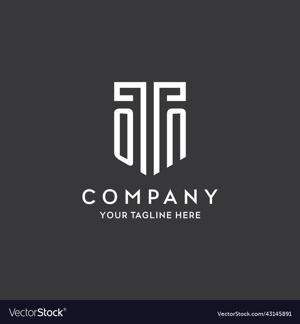 Auf Monogramm Initialname mit Schildformsymbol vector image Auf Monogramm Initialname mit Schildformsymbol