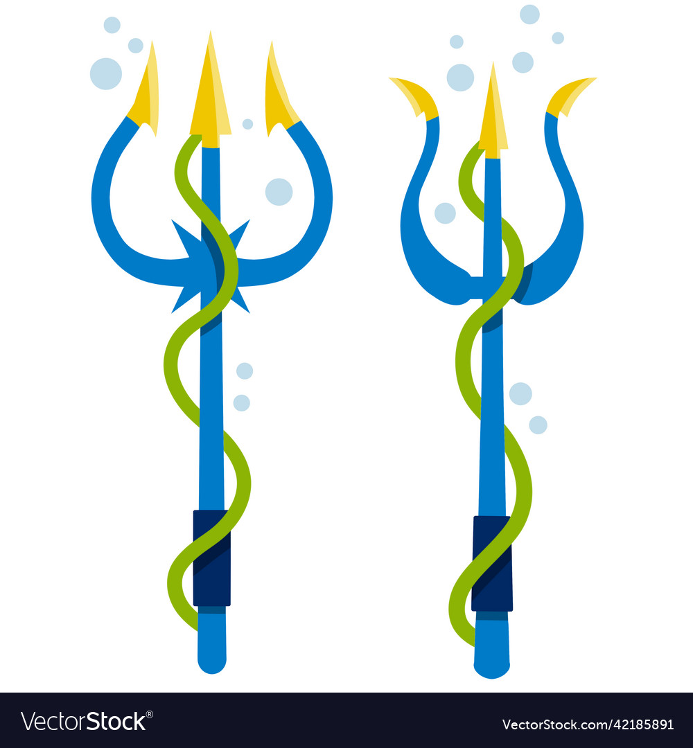 Poseidons trident mythical object vector image Poseidons trident mythical object