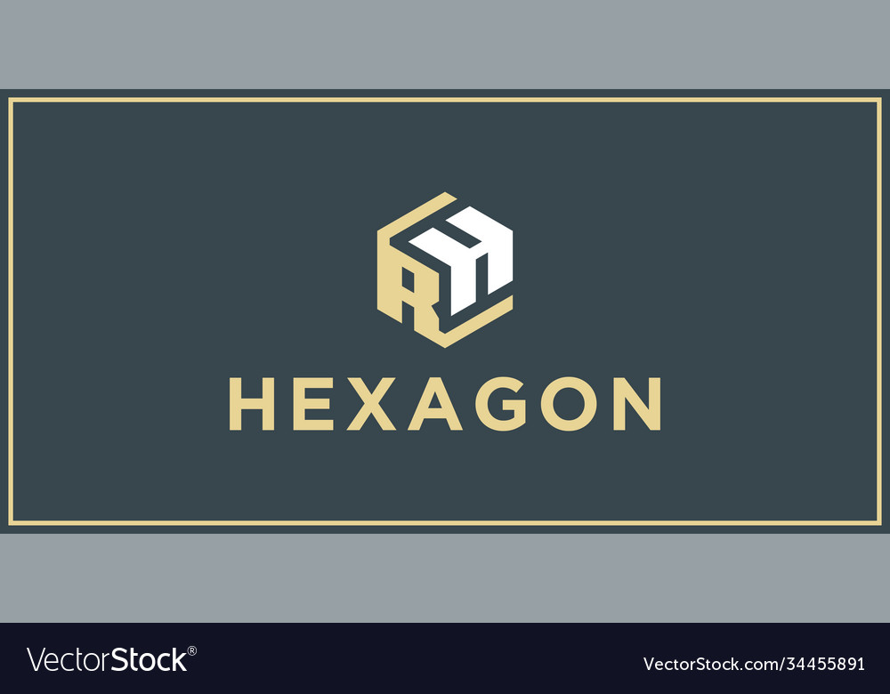 Rh hexagon logo design inspiration vector image Rh hexagon logo design inspiration