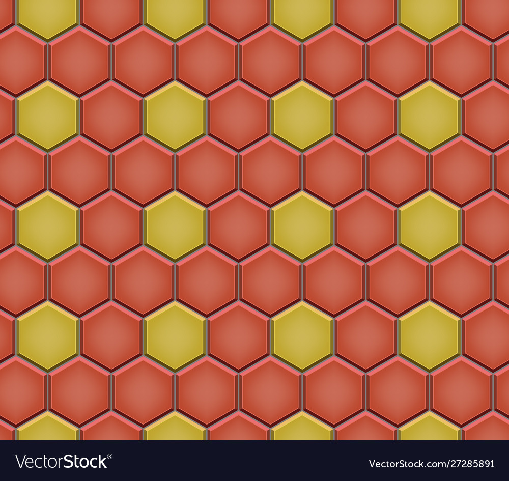 Seamless pattern hex cobblestone pavement vector image Seamless pattern hex cobblestone pavement