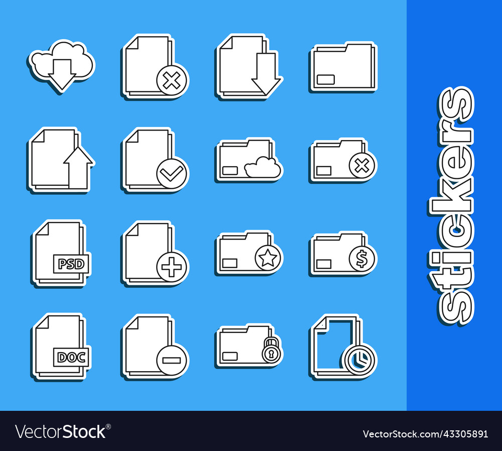 Set line document with clock finance vector image Set line document with clock finance