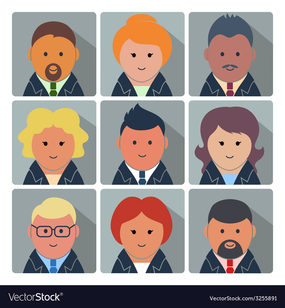 Set of avatar icons with business people