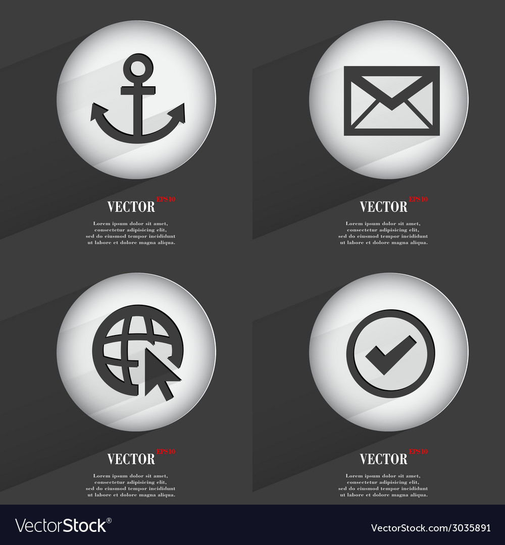 Set of one-color web buttons flat design simple