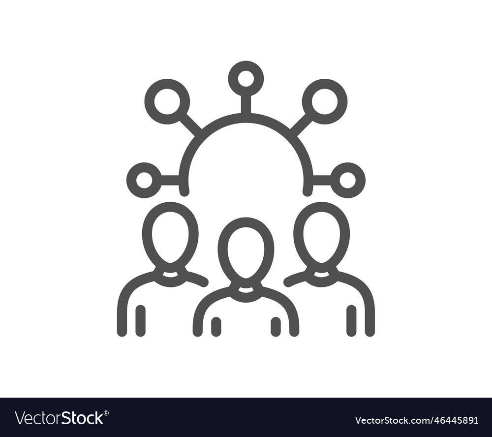 Squad line icon team work sign Royalty Free Vector Image