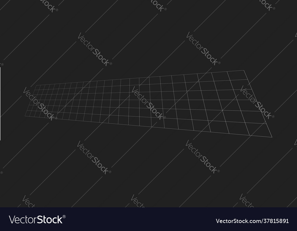 Tilted skew 3d grid mesh vector image Tilted skew 3d grid mesh