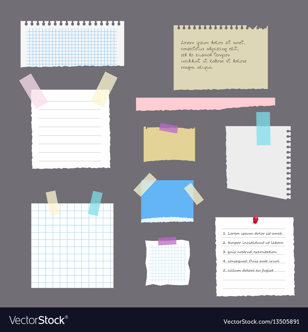 Torn Papier mit Sticky Notes