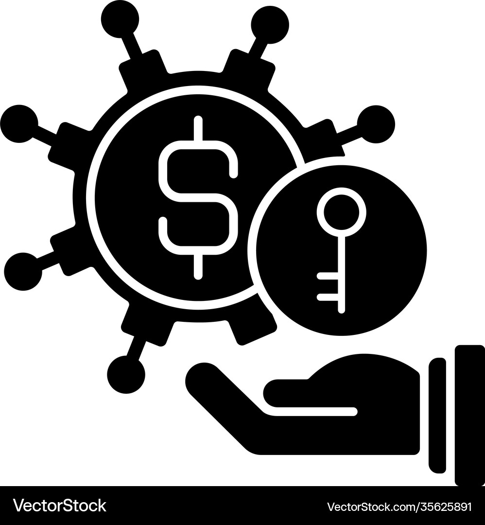 Turnkey finance functions black glyph icon Vector Image