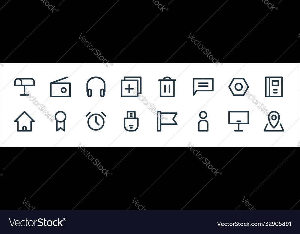 User interface line icons linear set quality vector image User interface line icons linear set quality