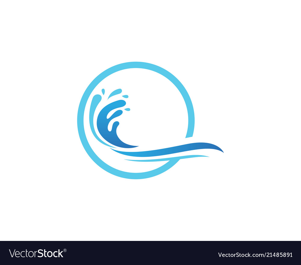 Wave Beach Logo And Symbols Template Royalty Free Vector