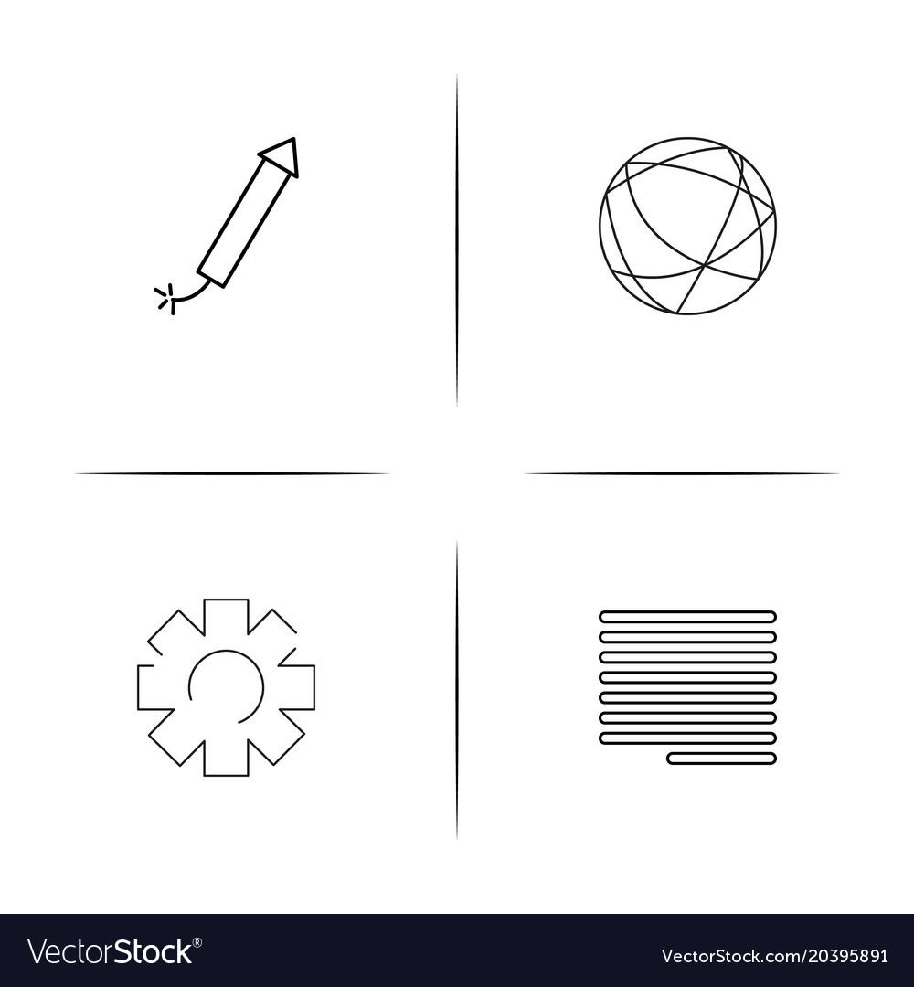 Web and text simple linear icon setsimple outline